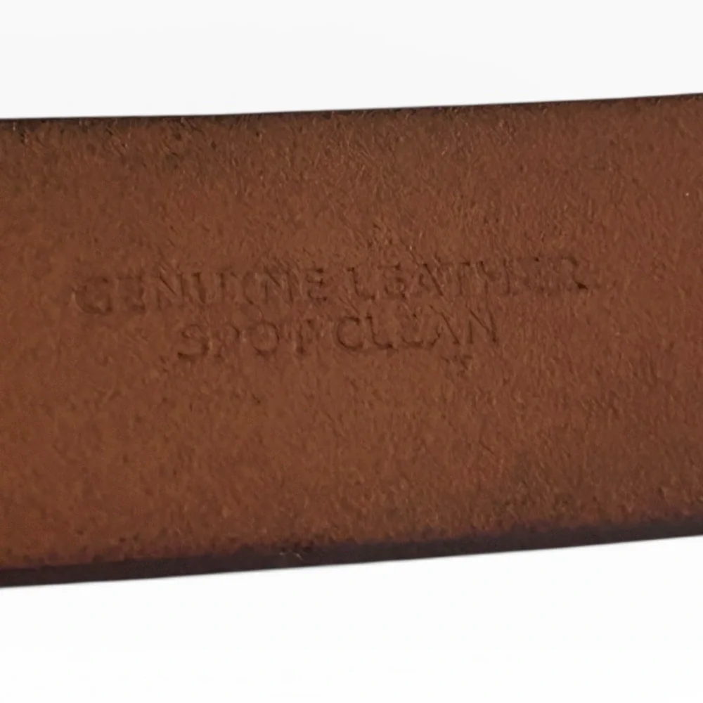 Vineyard Vines Brown Leather Belt Brass Buckle Size 38